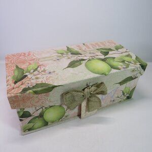 LIMES green & pink gift box magnetic closure storage box Susan Winget